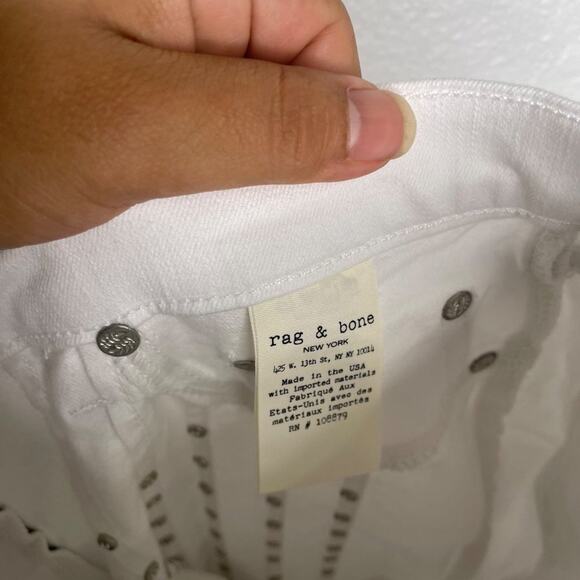 Rag & Bone Womens Jeans Size 29 White Denim Studded Skinny Leg Casual - Picture 15 of 15